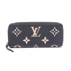 Louis Vuitton Round Wallet Portefeuille Clemence Monogram Empreinte Black Beige