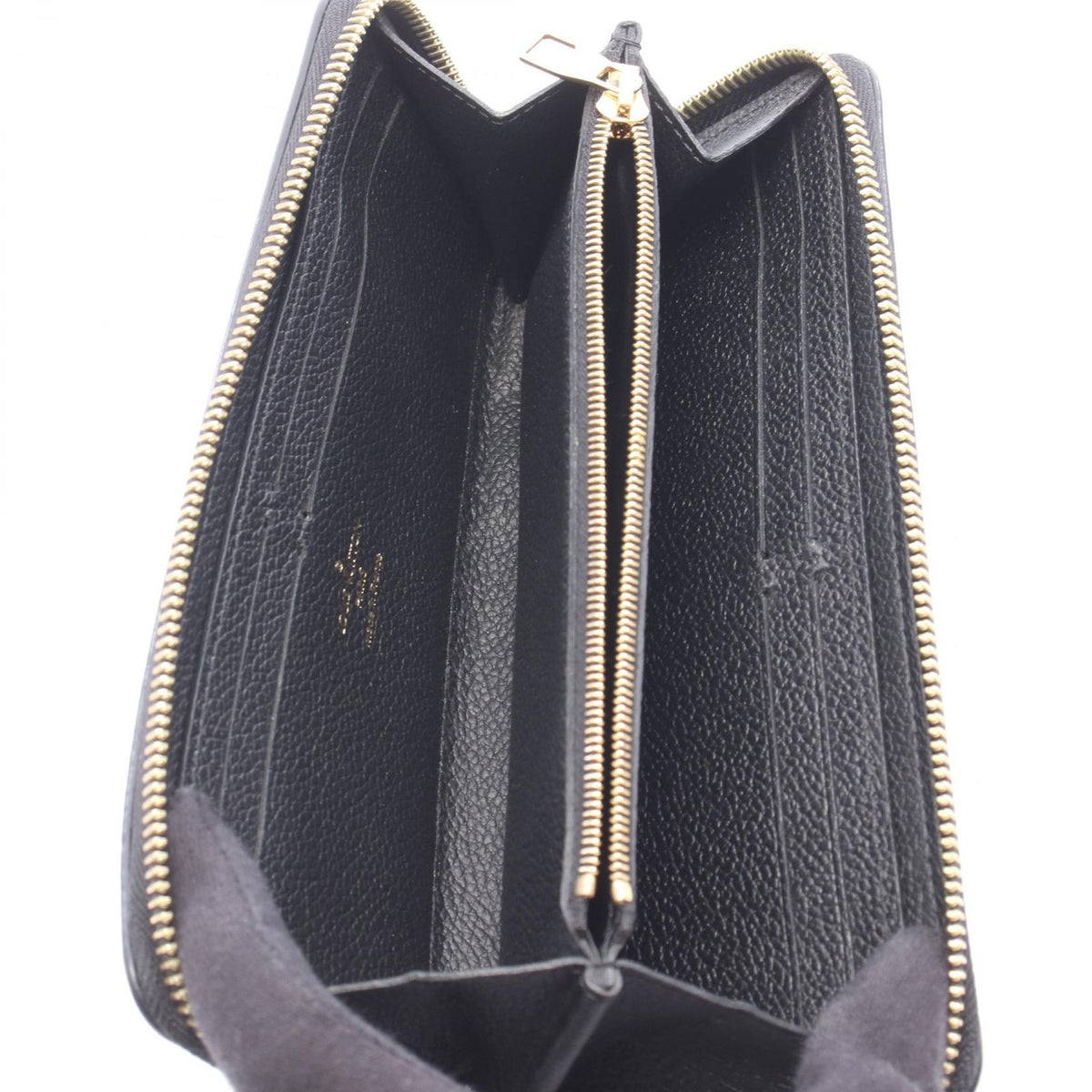 Louis Vuitton Round Wallet Portefeuille Clemence Monogram Empreinte Black Beige — view 3