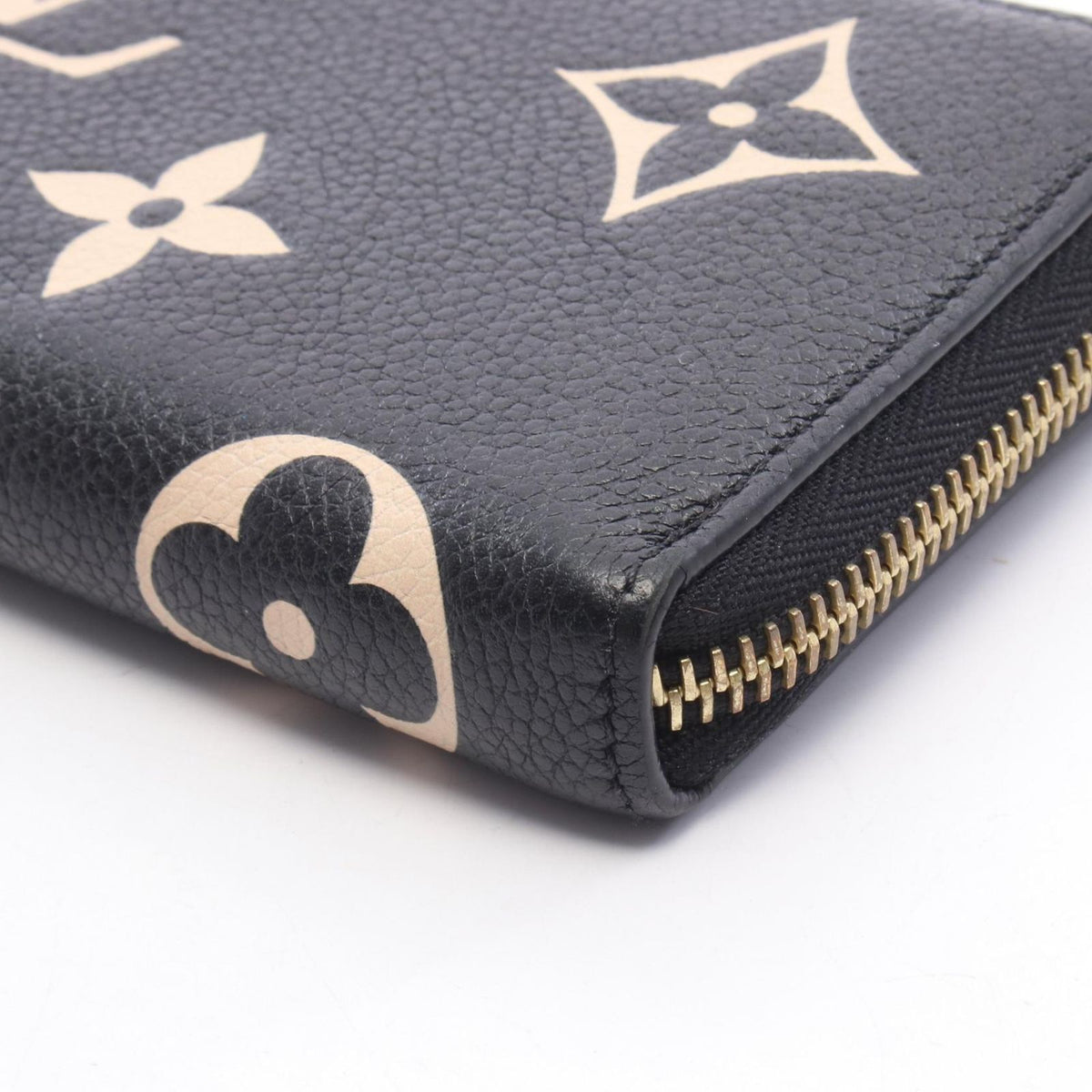Louis Vuitton Round Wallet Portefeuille Clemence Monogram Empreinte Black Beige — view 7
