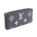 Louis Vuitton Round Wallet Portefeuille Clemence Monogram Empreinte Black Beige — view 2
