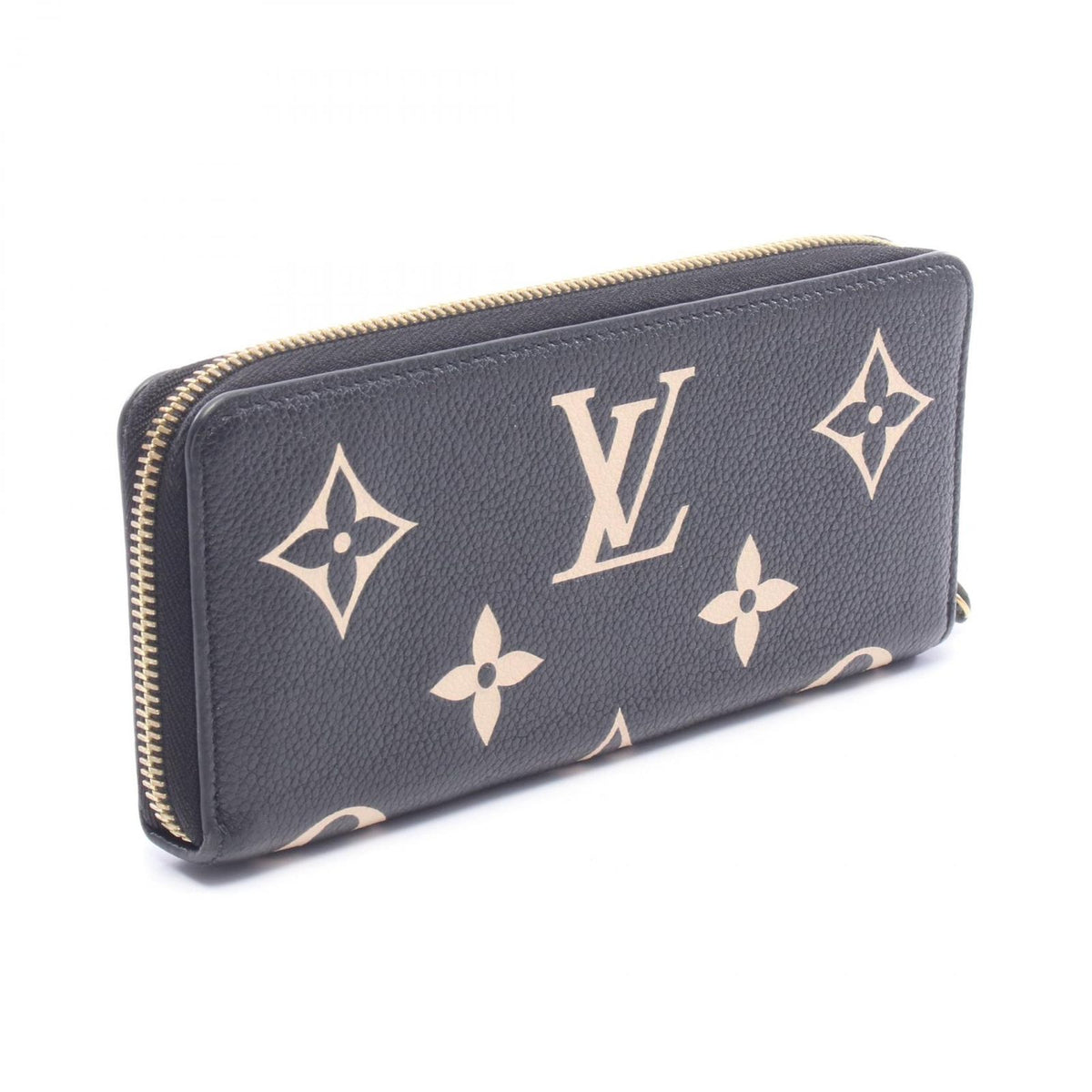 Louis Vuitton Round Wallet Portefeuille Clemence Monogram Empreinte Black Beige — view 2