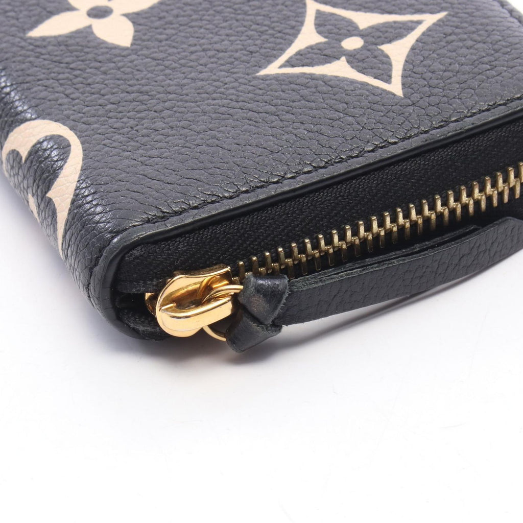 Louis Vuitton Round Wallet Portefeuille Clemence Monogram Empreinte Black Beige — view 6