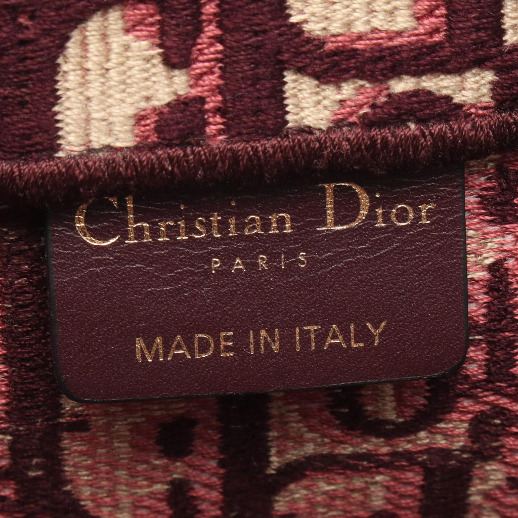 Dior Tote Bag Book Large Bordeaux Ivory Canvas Oblique — view 4