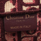 Dior Tote Bag Book Large Bordeaux Ivory Canvas Oblique — view 4