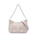 Louis Vuitton Handbag Boulogne NM Bicolor Monogram Empreinte Blume White Quartz