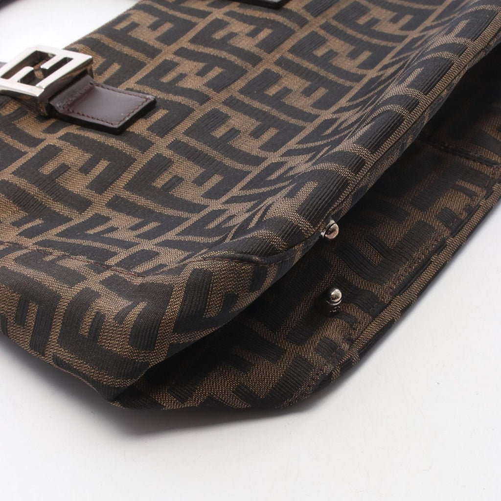 Fendi Tote Zucca Black Brown Canvas Leather Handbag — view 8