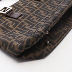 Fendi Tote Zucca Black Brown Canvas Leather Handbag — view 8