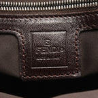 Fendi Tote Zucca Black Brown Canvas Leather Handbag — view 4