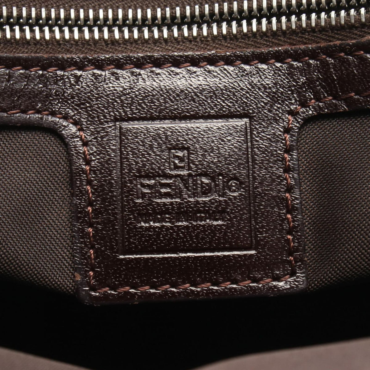 Fendi Tote Zucca Black Brown Canvas Leather Handbag — view 4