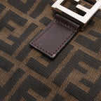 Fendi Tote Zucca Black Brown Canvas Leather Handbag — view 7