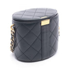 Chanel Shoulder Bag Quilted Vanity Black Lambskin Chain — view 2
