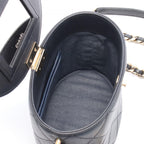 Chanel Shoulder Bag Quilted Vanity Black Lambskin Chain — view 3