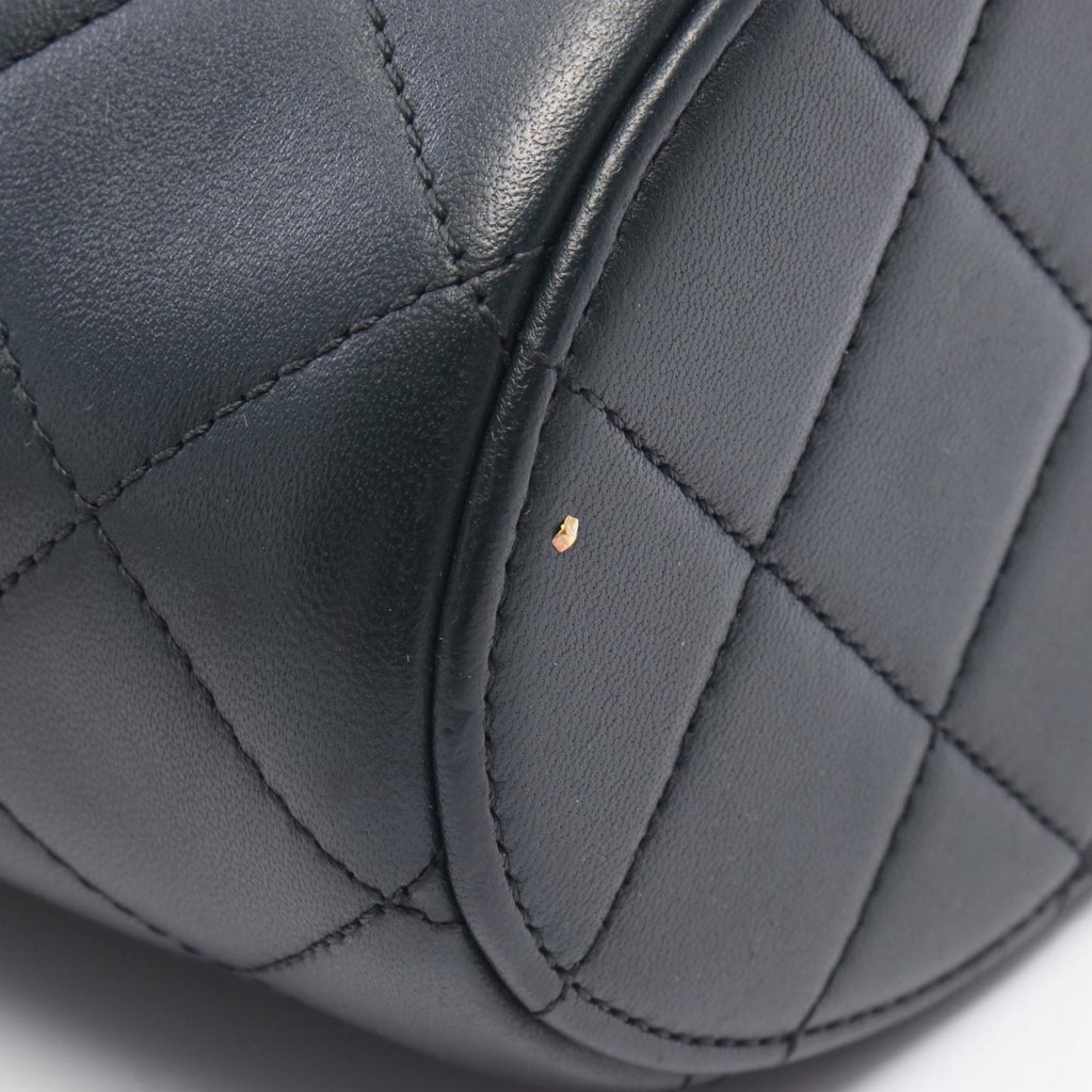 Chanel Shoulder Bag Quilted Vanity Black Lambskin Chain — view 7