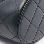 Chanel Shoulder Bag Quilted Vanity Black Lambskin Chain — view 7