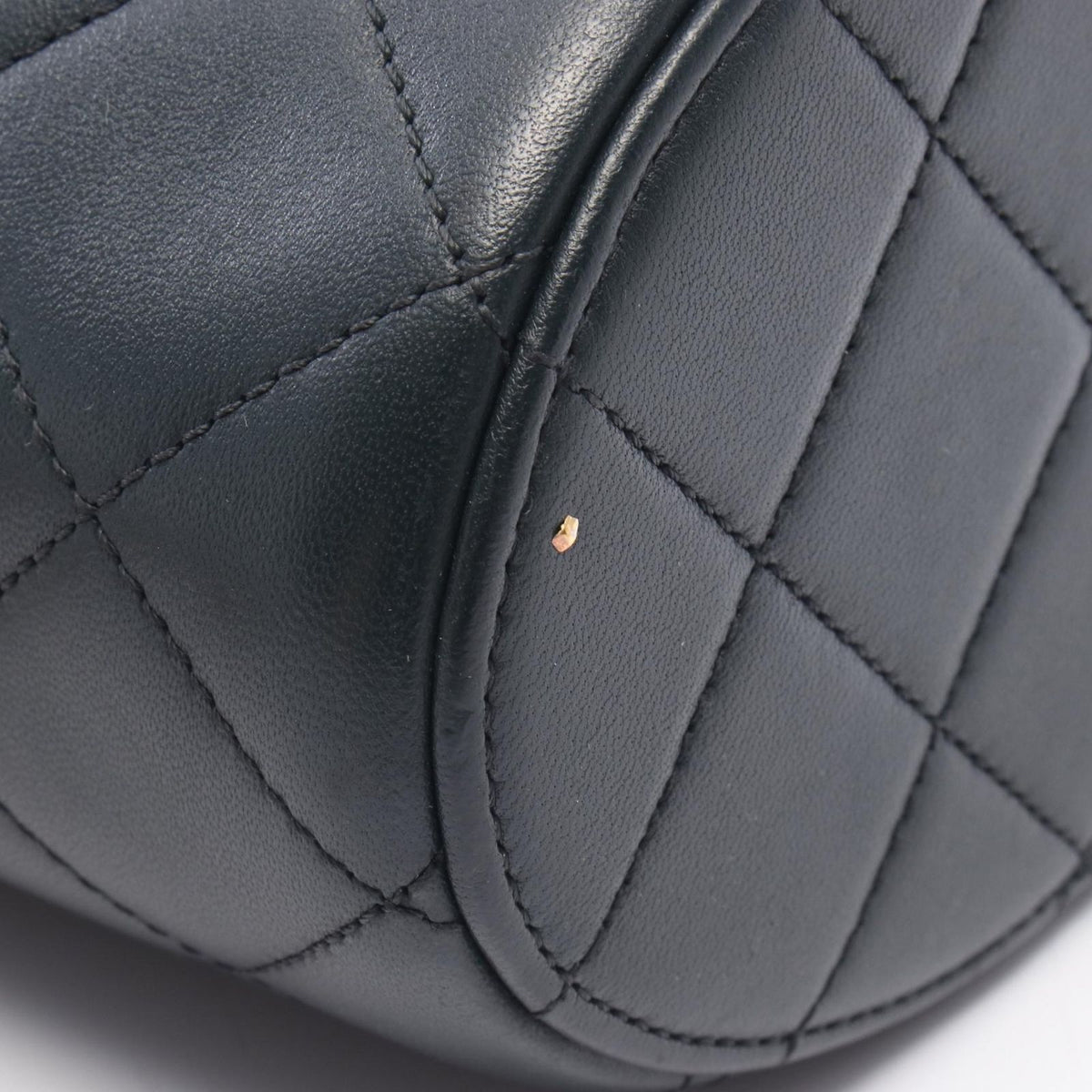 Chanel Shoulder Bag Quilted Vanity Black Lambskin Chain — view 7