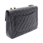 Chanel Shoulder Bag Maxi Quilted 30 Single Flap Black Lambskin Chain — view 2