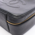 Chanel Handbag CC Logo Black Caviar Leather Vanity 2-Way Shoulder — view 7