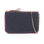 Louis Vuitton Shoulder Bag Pochette Double Zip Marine Rouge Leather