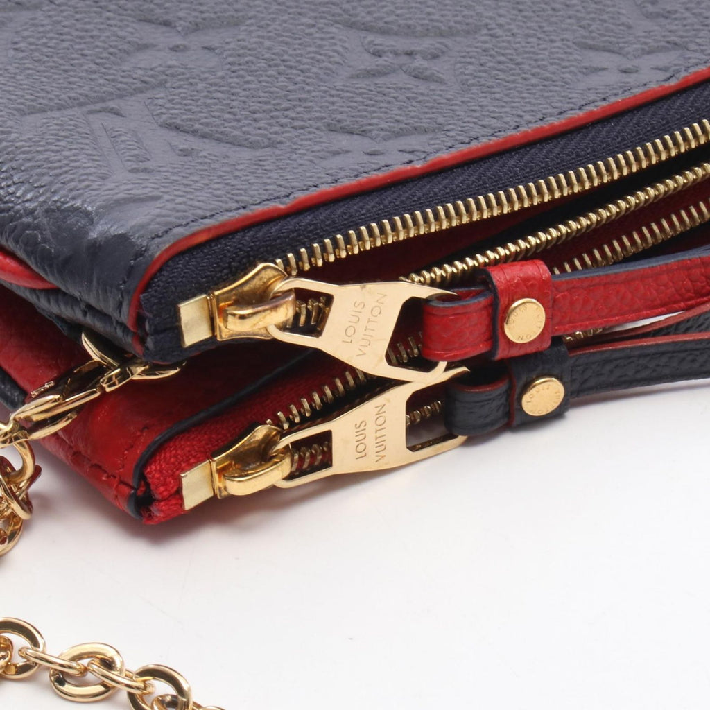 Louis Vuitton Shoulder Bag Pochette Double Zip Marine Rouge Leather — view 7