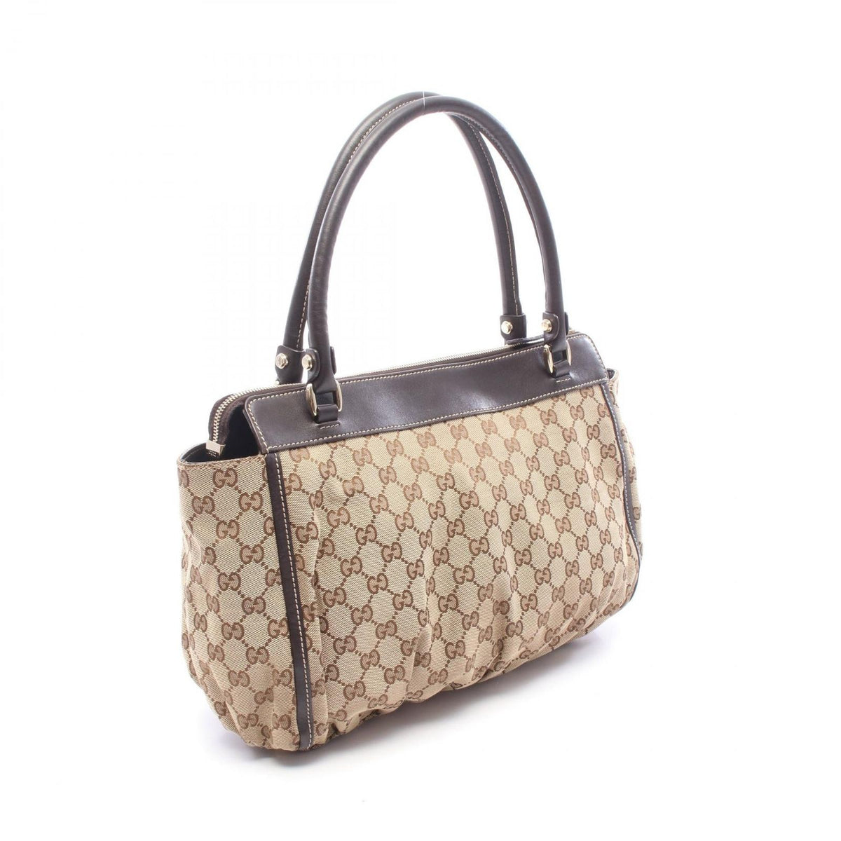 Gucci Tote Bag Abbey GG Canvas Beige Dark Brown — view 2