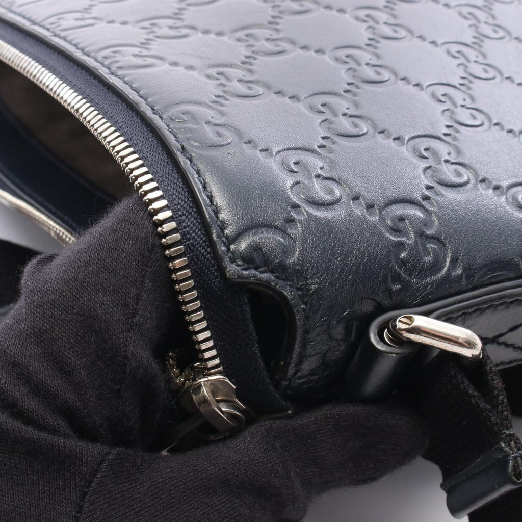 Gucci Shoulder Bag Guccissima Navy Leather — view 7