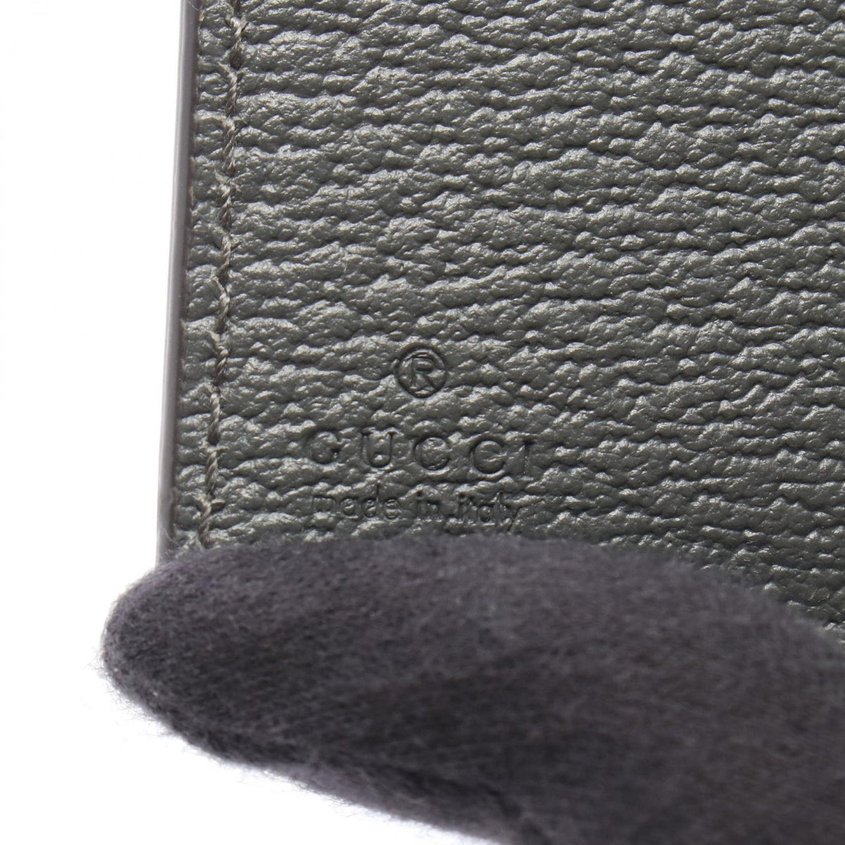 Gucci Trifold Wallet Double G Dark Gray Leather — view 4