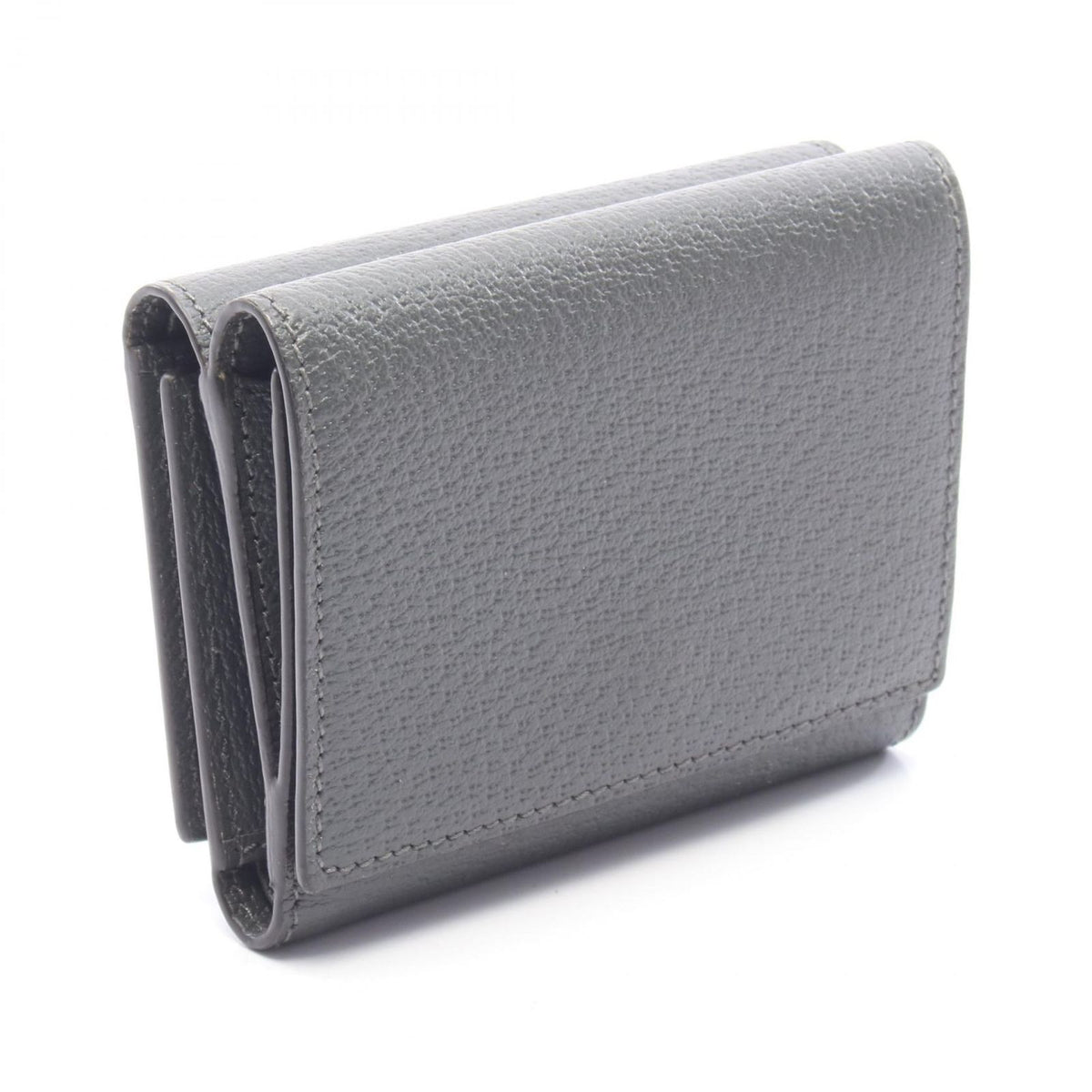 Gucci Trifold Wallet Double G Dark Gray Leather — view 2