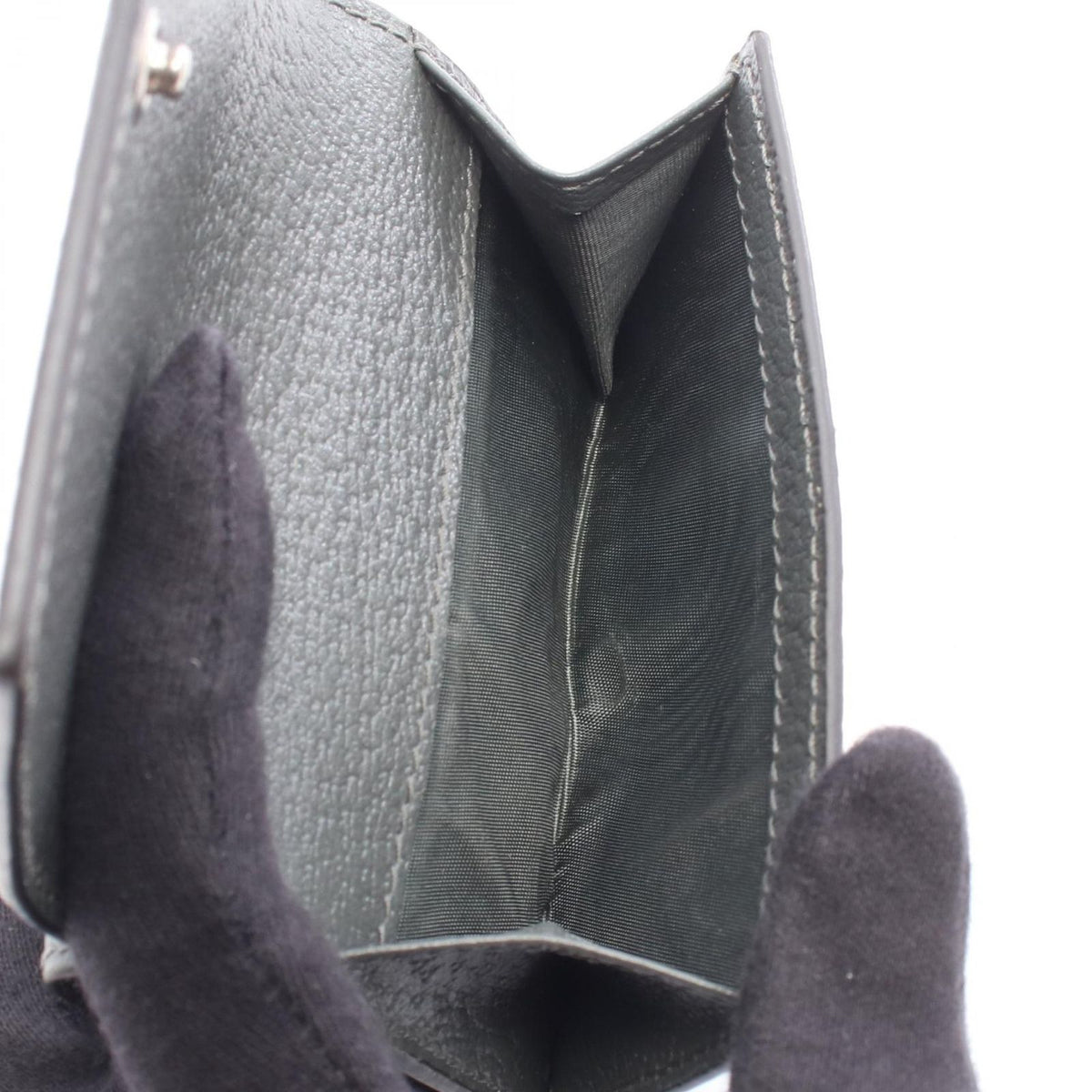 Gucci Trifold Wallet Double G Dark Gray Leather — view 5