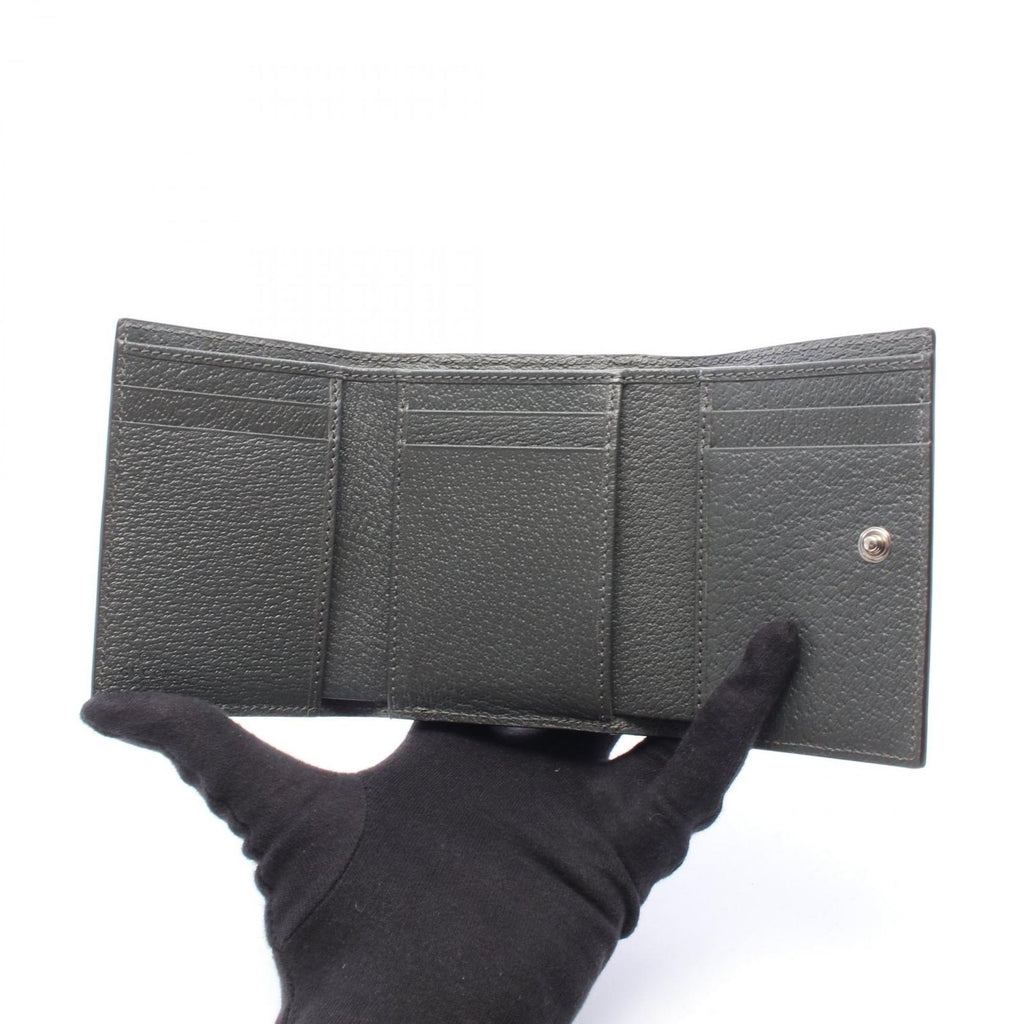 Gucci Trifold Wallet Double G Dark Gray Leather — view 3