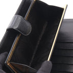 Chanel Bifold Wallet CC Logo Black Caviar Leather Kiss Lock — view 4