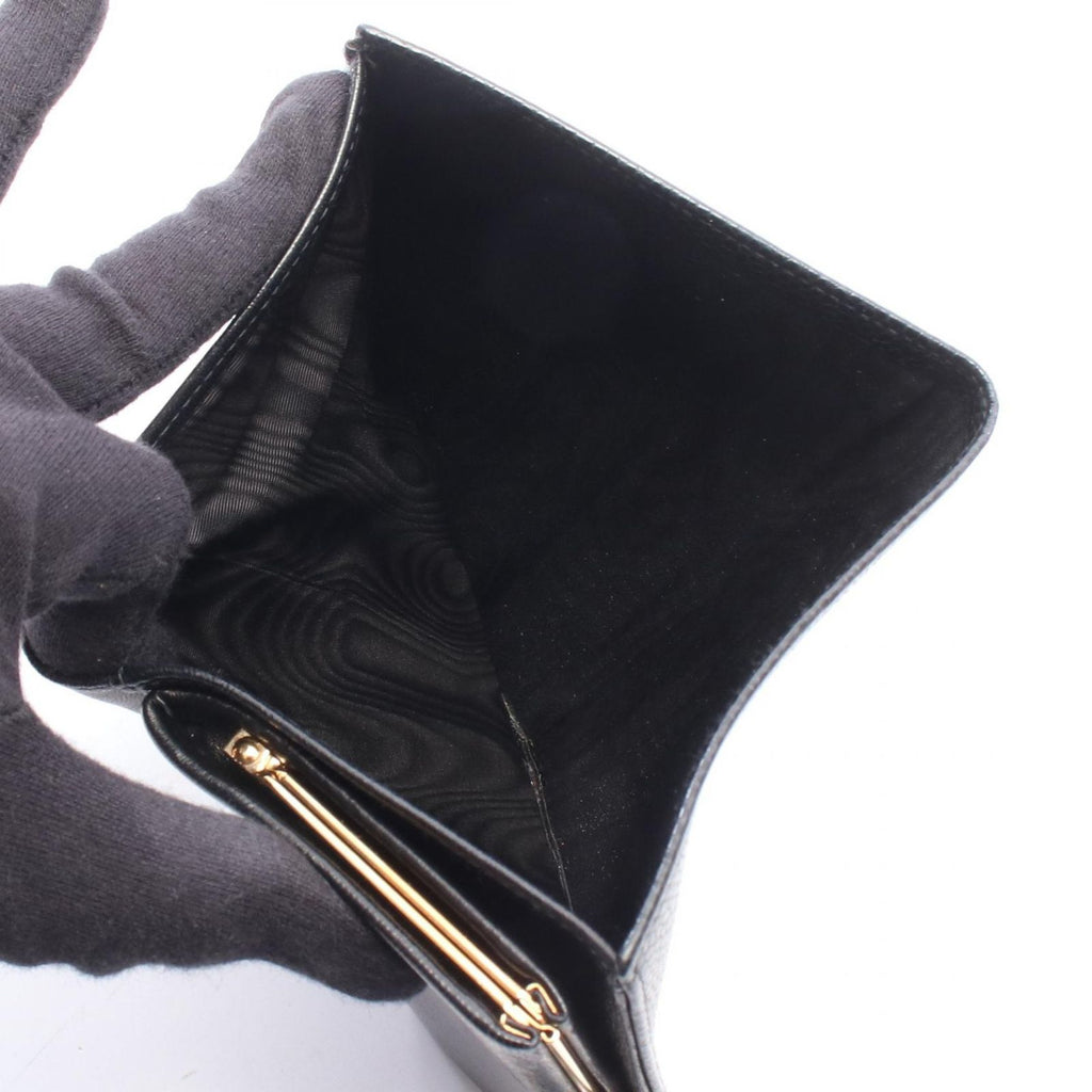 Chanel Bifold Wallet CC Logo Black Caviar Leather Kiss Lock — view 7