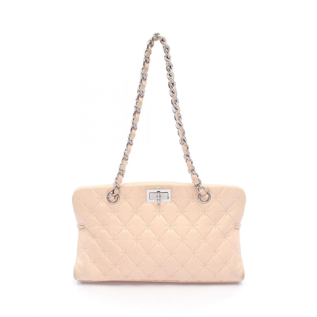 Chanel Shoulder Bag 2.55 Quilted Light Beige Lambskin Chain Tote