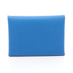 Hermes Coin Purse Calvi Duo Blue Hydra Leather