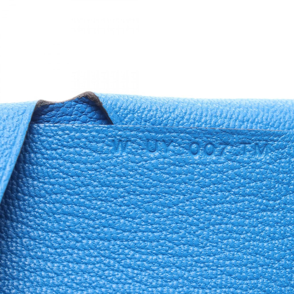 Hermes Coin Purse Calvi Duo Blue Hydra Leather — view 6
