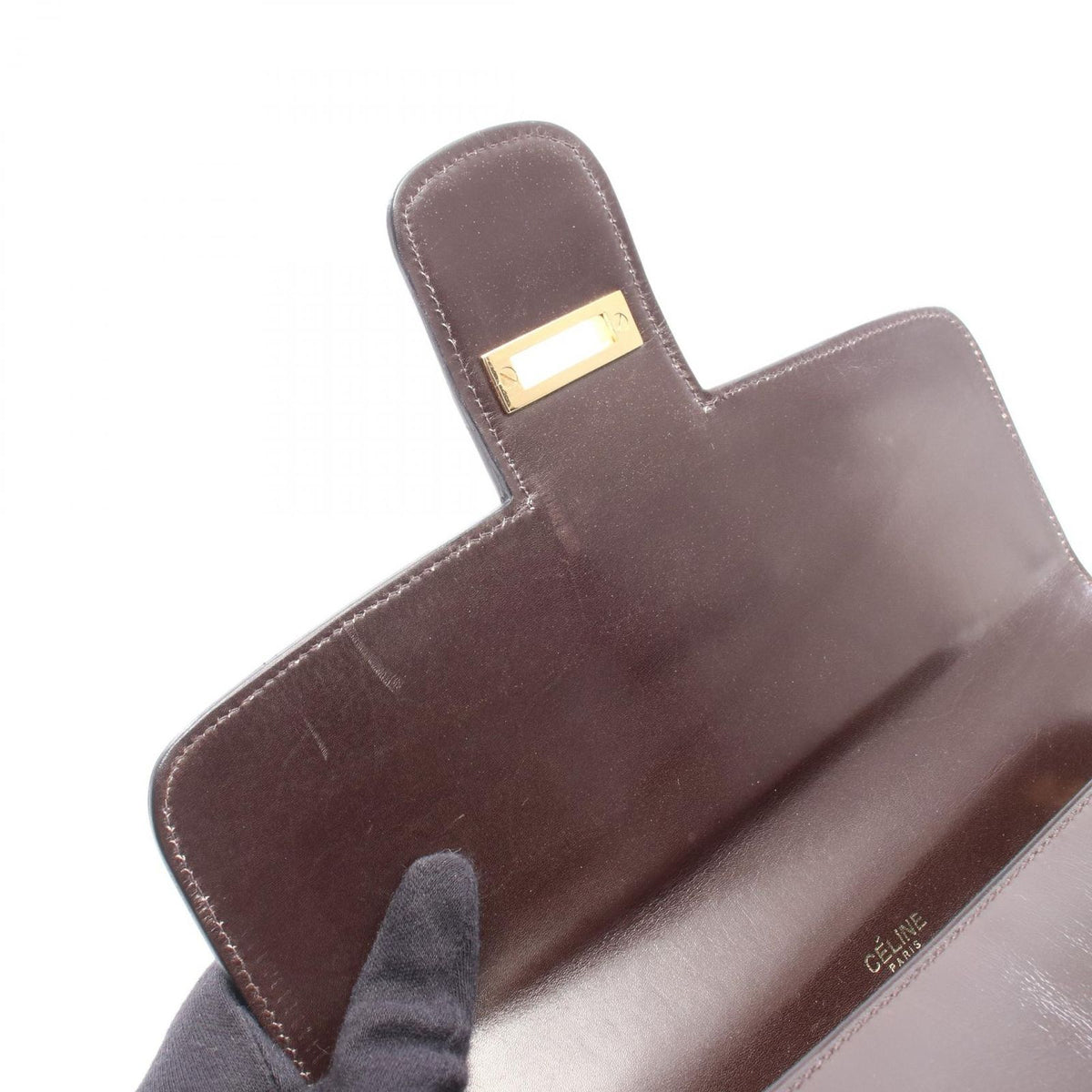 Celine Shoulder Bag Horse Carriage Dark Brown Leather — view 6