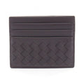 Bottega Veneta Card Case Intrecciato Dark Brown Leather