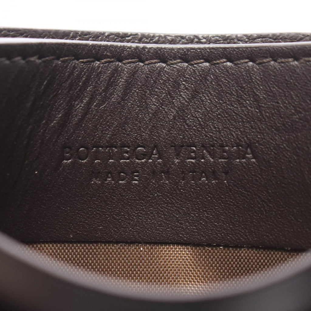 Bottega Veneta Card Case Intrecciato Dark Brown Leather — view 4