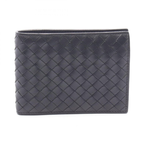 Bottega Veneta Bifold Wallet Intrecciato Black Leather