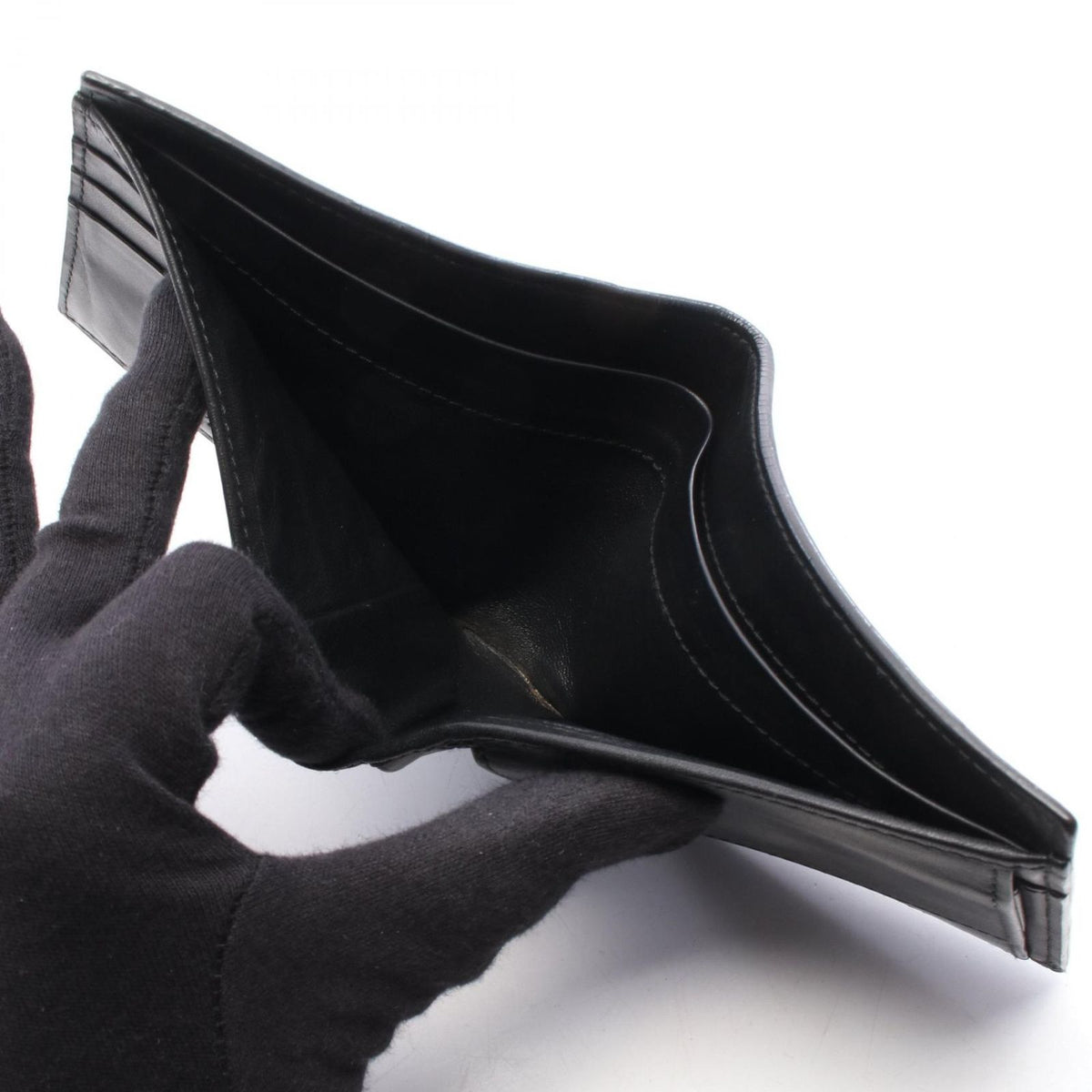 Bottega Veneta Bifold Wallet Intrecciato Black Leather — view 6