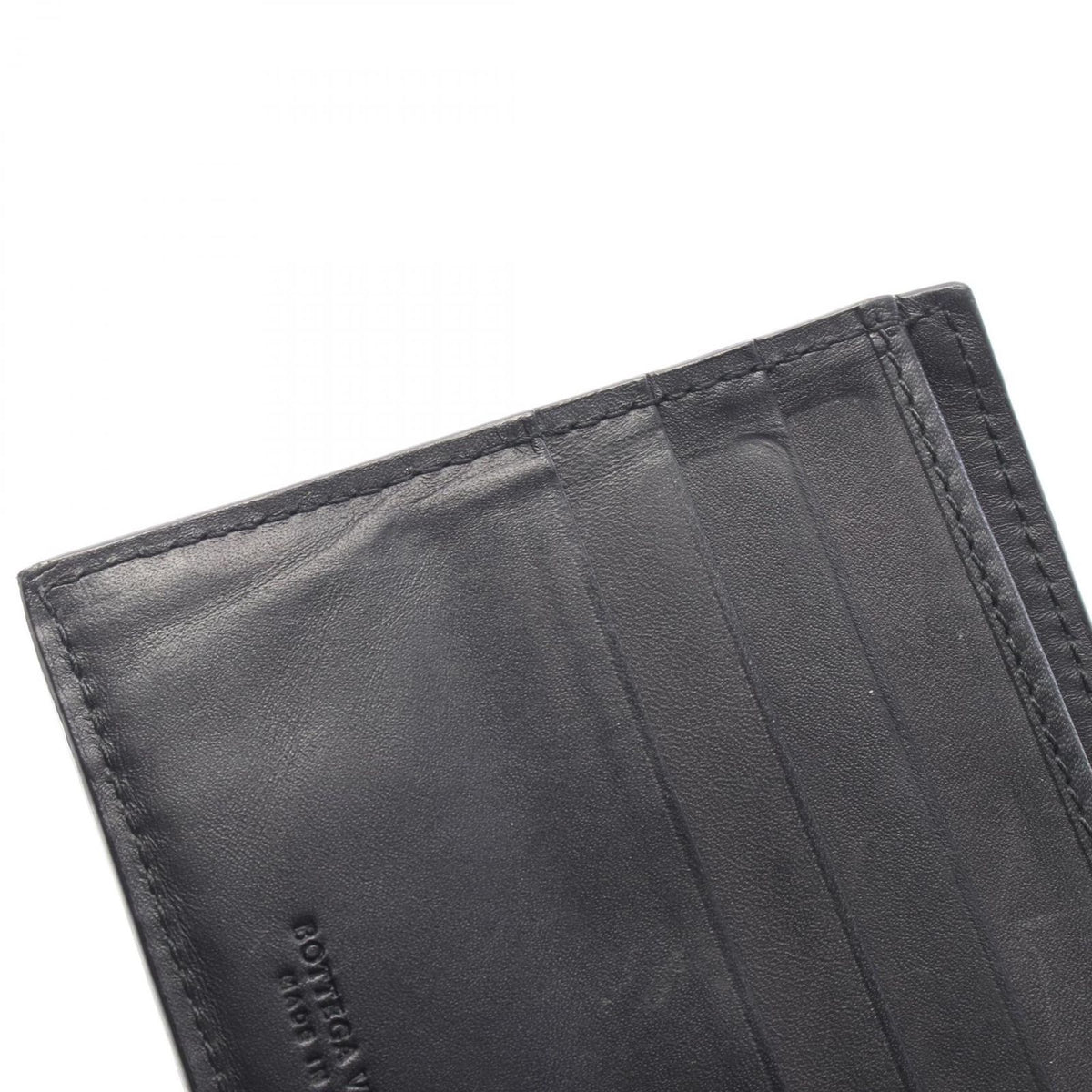 Bottega Veneta Bifold Wallet Intrecciato Black Leather — view 7