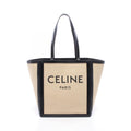 Celine Tote Bag Large Square Cabas Vanilla Black Canvas Leather