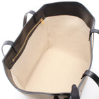 Celine Tote Bag Large Square Cabas Vanilla Black Canvas Leather — view 3