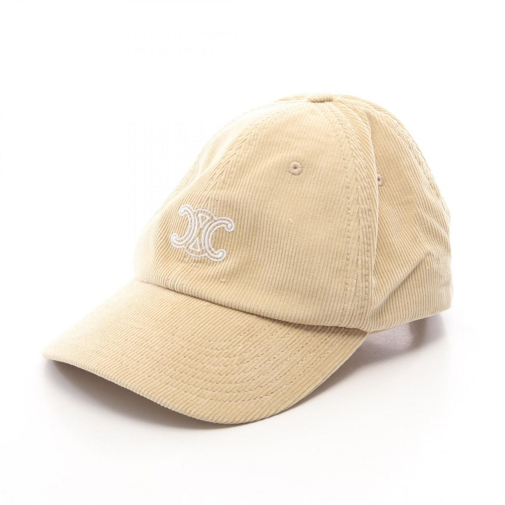 Celine Cap Triomphe Richelieu Corduroy Cotton Cap Hat