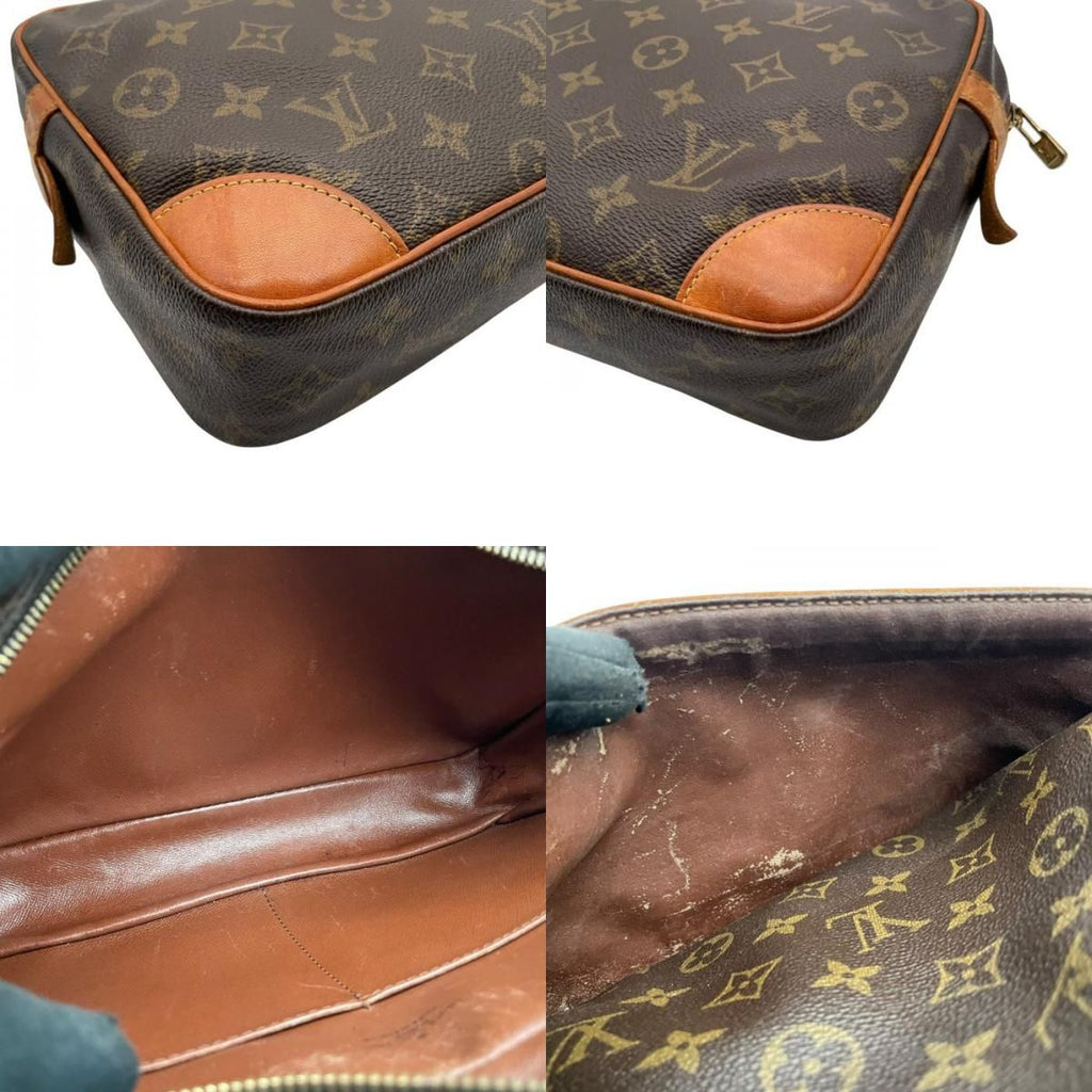 Louis Vuitton Monogram Compiegne 28 Clutch Pouch Brown Vachetta Leather Gold — view 8
