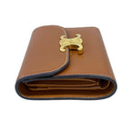 Celine Trifold Wallet Small Flap Brown Gold Triomphe Leather — view 8