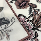 Dior Scarf White Beige Multi Floral Butterfly — view 3