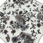 Dior Scarf White Beige Multi Floral Butterfly