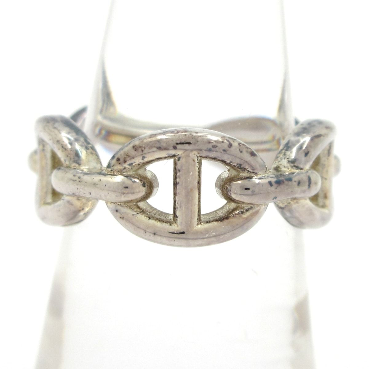 Hermes Ring 49 Chaine D'ancre Enchainee Silver