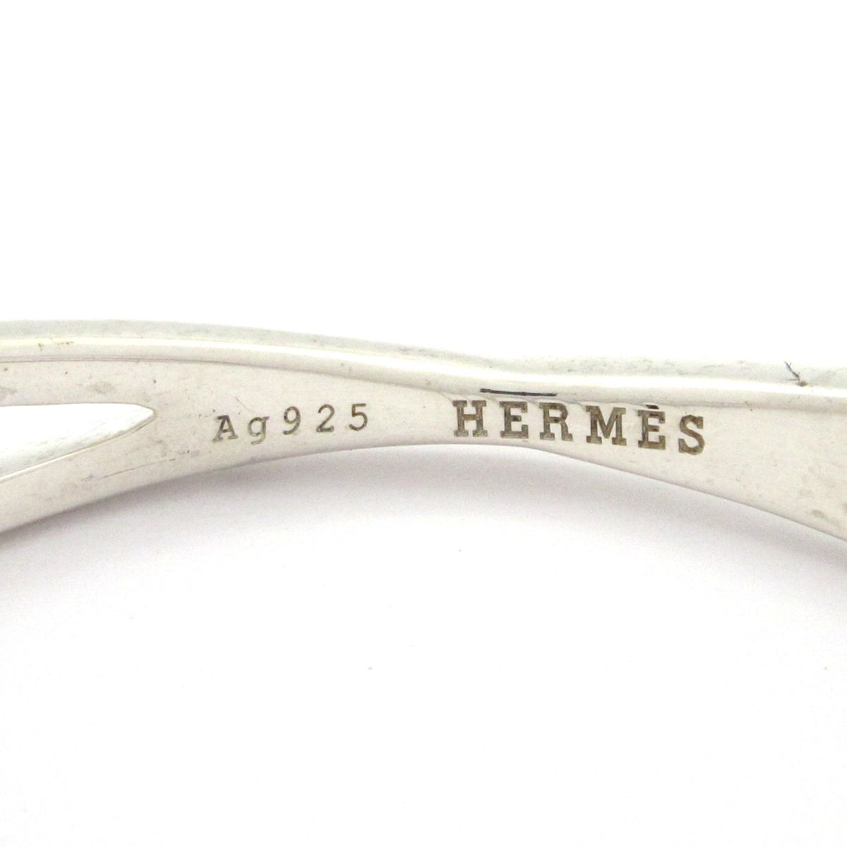 Hermes Earrings Silver Third Party Back — view 5