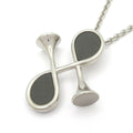Hermes Necklace Col H Silver Gris Meyer Horn